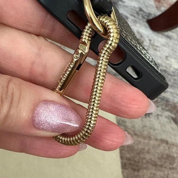 Bandolier Black Leather Phone Case with Gold Hardware - Picture 5 of 5